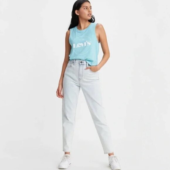 Levi's High waisted taper denim size 31 waist light wash 28 inseam EUC - Picture 1 of 6